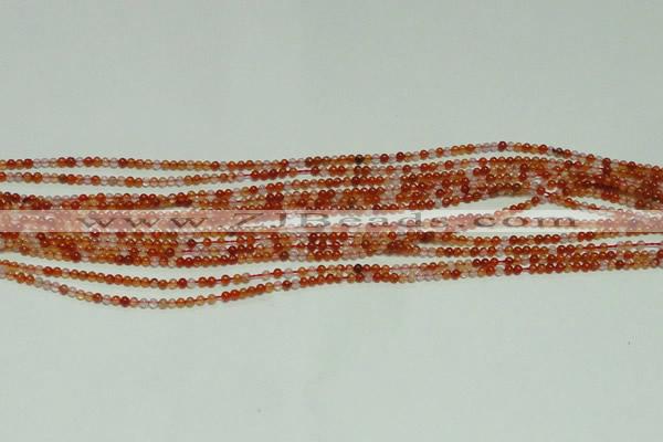 CTG123 15.5 inches 2mm round grade A tiny red agate beads wholesale