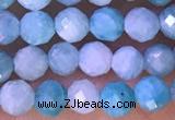 CTG1309 15.5 inches 4mm faceted round amazonite beads wholesale