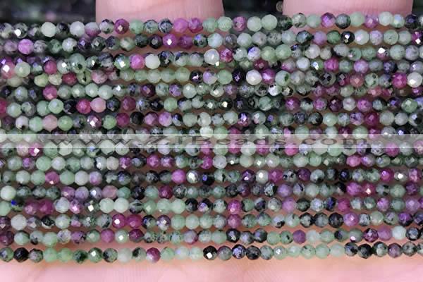 CTG1314 15.5 inches 2mm faceted round ruby zoisite beads