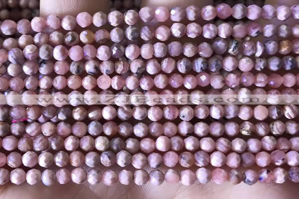 CTG1323 15.5 inches 4mm faceted round rhodochrosite beads wholesale