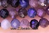 CTG1337 15.5 inches 4mm faceted round ruby & sapphire beads