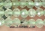 CTG1348 15.5 inches 4mm faceted round prehnite beads wholesale