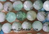 CTG1390 15.5 inches 4mm faceted round tiny emerald beads