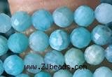 CTG1392 15.5 inches 3mm faceted round tiny amazonite beads