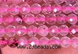 CTG1406 15.5 inches 2mm faceted round strawberry quartz beads