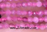 CTG1435 15.5 inches 2mm faceted round pink tourmaline beads
