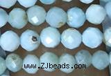 CTG1496 15.5 inches 3mm faceted round larimar gemstone beads