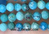 CTG1498 15.5 inches 3mm faceted round turquoise beads wholesale