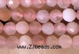 CTG1501 15.5 inches 3mm faceted round strawberry quartz beads