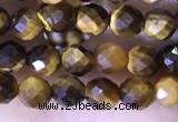 CTG1559 15.5 inches 4mm faceted round yellow tiger eye beads