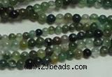 CTG156 15.5 inches 3mm round tiny moss agate beads wholesale