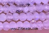 CTG1603 2.5*3.5mm faceted rondelle tiny white moonstone beads