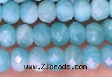 CTG1611 15.5 inches 3*4mm faceted rondelle tiny amazonite beads