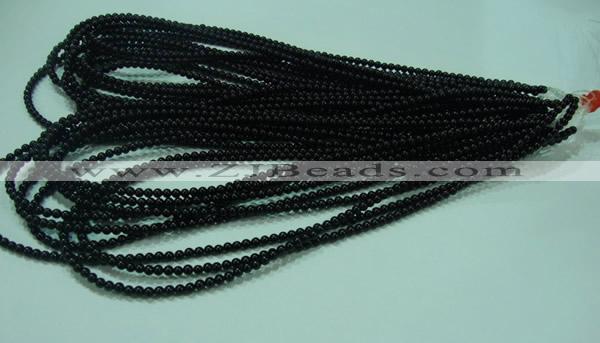 CTG19 15.5 inches 3mm round B grade tiny black agate beads