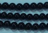 CTG20 15.5 inches 4mm round B grade tiny black agate beads