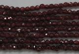 CTG201 15.5 inches 2.5mm faceted round tiny red garnet beads