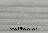 CTG202 15.5 inches 3mm faceted round tiny white crystal beads