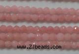 CTG203 15.5 inches 3mm faceted round tiny Chinese pink opal beads