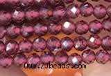 CTG2109 15 inches 2mm faceted round tiny red garnet beads