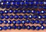 CTG2118 15 inches 2mm faceted round tiny quartz glass beads