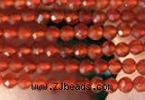 CTG2121 15 inches 2mm,3mm faceted round red agate gemstone beads