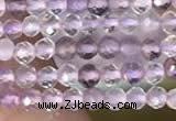 CTG2127 15 inches 2mm,3mm faceted round purple fluorite gemstone beads