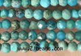 CTG2129 15 inches 2mm,3mm faceted round synthetic turquoise beads