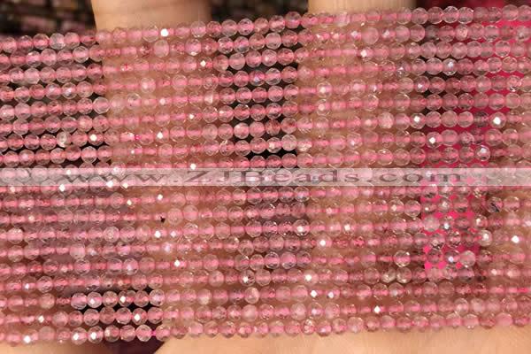 CTG2141 15 inches 2mm,3mm & 4mm faceted round strawberry quartz beads