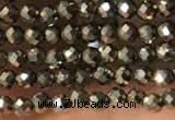 CTG2146 15 inches 2mm,3mm & 4mm faceted round pyrite gemstone beads