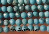 CTG2151 15 inches 2mm,3mm faceted round synthetic turquoise beads