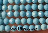 CTG2152 15 inches 2mm,3mm faceted round synthetic turquoise beads