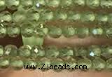 CTG2157 15 inches 2mm,3mm faceted round olive quartz gemstone beads