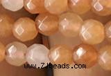 CTG2520 15.5 inches 4mm faceted round red aventurine beads