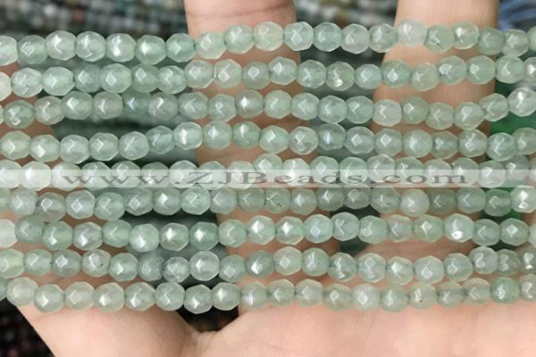 CTG2521 15.5 inches 4mm faceted round green aventurine beads