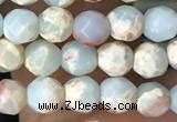 CTG3546 15.5 inches 4mm faceted round serpentine jasper beads