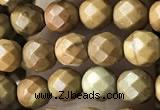 CTG3548 15.5 inches 4mm faceted round wooden jasper beads