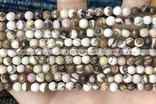 CTG3550 15.5 inches 4mm faceted round zebra jasper beads