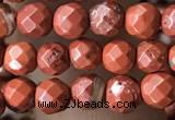 CTG3554 15.5 inches 4mm faceted round red jasper beads