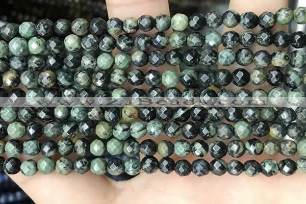 CTG3561 15.5 inches 4mm faceted round kambaba jasper beads