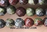 CTG3562 15.5 inches 4mm faceted round dragon blood jasper beads