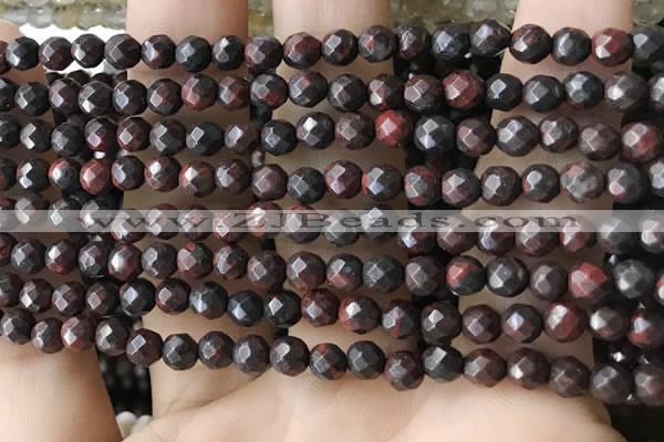 CTG3564 15.5 inches 4mm faceted round brecciated jasper beads