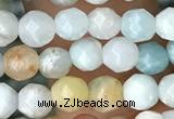 CTG3571 15.5 inches 4mm faceted round amazonite beads wholesale