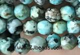 CTG3577 15.5 inches 4mm faceted round African turquoise beads