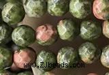 CTG3579 15.5 inches 4mm faceted round unakite beads wholesale