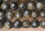 CTG3594 15.5 inches 4mm faceted round bronzite beads wholesale