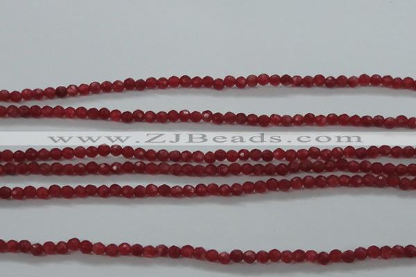CTG404 15.5 inches 2mm faceted round tiny dyed candy jade beads