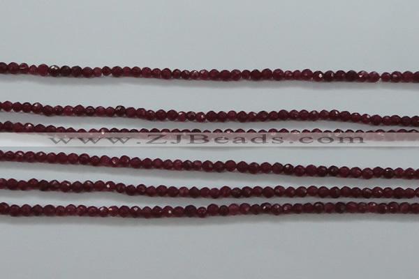CTG405 15.5 inches 2mm faceted round tiny dyed candy jade beads