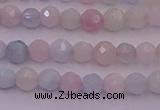 CTG505 15.5 inches 4mm faceted round tiny morganite beads