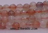 CTG508 15.5 inches 4mm faceted round tiny rainbow moonstone beads