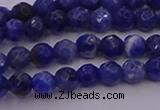 CTG513 15.5 inches 4mm faceted round tiny sodalite beads